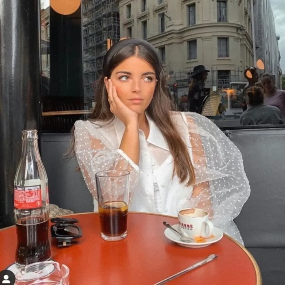 ZARA Organza Puff Sleeve Blouse Blogger Choice